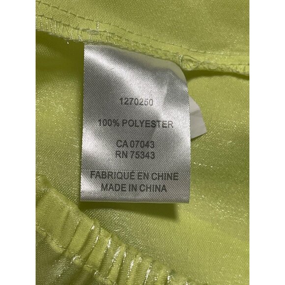 House Of Harlow 1960 Crop Top Sheer Yellow Button-Up Drawstring Shirt Womens M - Picture 5 of 6